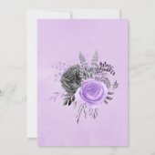 Invitation Mariage Fleur Lilac et Charbon (Dos)