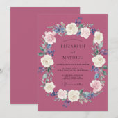 Invitation Mariage Fleur Luxuriante de Prunier (Devant / Derrière)