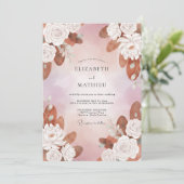Invitation Mariage Fleur Mauve Cuivre (Debout devant)