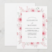 Invitation Mariage Fleur Mauve Douce (Devant / Derrière)