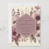 Invitation Mariage Fleur Mauve Éthérée (Devant)