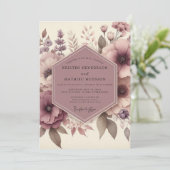 Invitation Mariage Fleur Mauve Éthérée (Debout devant)