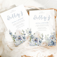 Mariage Fleur Moderne Bleu Poussiéreux Toutes Sais