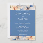 Invitation Mariage Fleur Moderne Bleue (Dos)