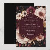 Invitation Mariage Fleur Opulente de Prunier (Devant / Derrière)