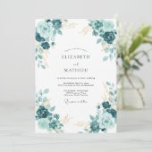 Invitation Mariage Fleur Opulente de Teal (Debout devant)
