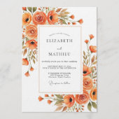Invitation Mariage Fleur Orange Impressionniste (Devant)