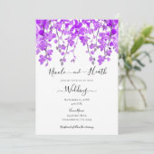 Invitation Mariage Fleur Orchidée Aquarelle Violette (Debout devant)