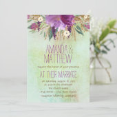 Invitation Mariage Fleur Peinte à l'Aquarelle (Debout devant)