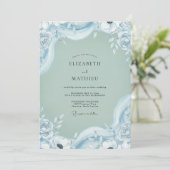 Invitation Mariage Fleur Poudre de Mer (Debout devant)