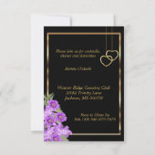 Invitation Mariage Fleur Pourpre Élégant - Réception (Dos)