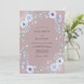 Invitation Mariage Fleur Poussiéreuse Rose Tendre (Debout devant)