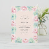 Invitation Mariage Fleur Rose (Debout devant)