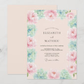 Invitation Mariage Fleur Rose (Devant / Derrière)