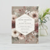 Invitation Mariage Fleur Rosewood Éteinte (Debout devant)