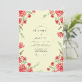 Invitation Mariage Fleur Rouge Écarlate Beurre (Debout devant)