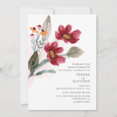 Invitation Mariage Fleur Rustique Moderne (Devant)