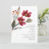 Invitation Mariage Fleur Rustique Moderne (Debout devant)
