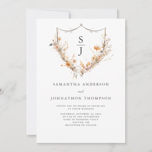 Invitation Mariage fleur sauvage (Devant)