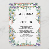 Invitation Mariage fleur sauvage (Devant / Derrière)