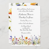 Invitation Mariage fleur sauvage (Devant / Derrière)