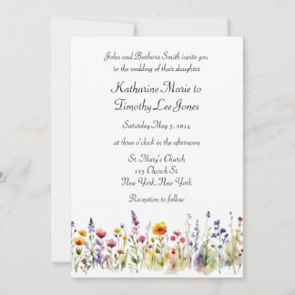 Invitation Mariage fleur sauvage