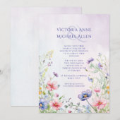 Invitation Mariage fleur sauvage (Devant / Derrière)