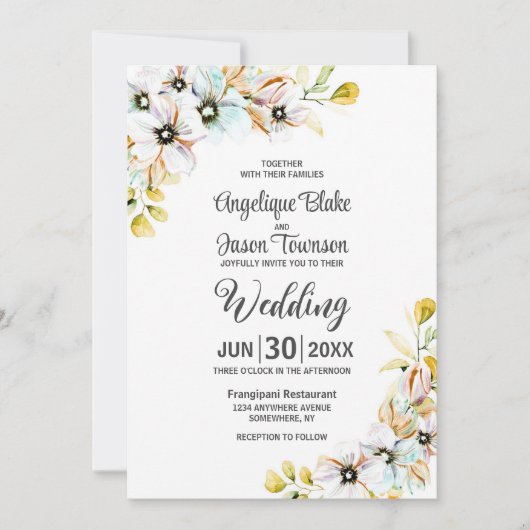 Invitation Mariage fleur sauvage (Devant)