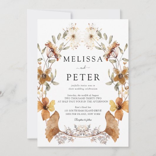Invitation Mariage fleur sauvage (Devant)