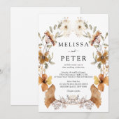 Invitation Mariage fleur sauvage (Devant / Derrière)