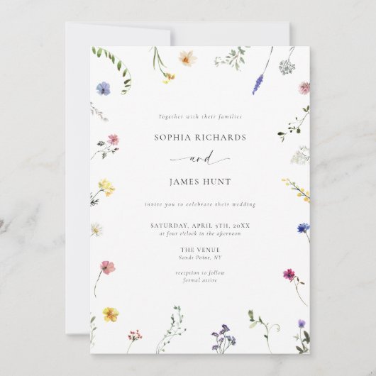 Invitation Mariage fleur sauvage (Devant)