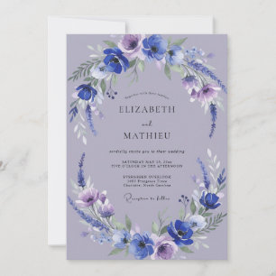 Invitation Mariage Fleur Sauvage Améthyste Lilas