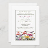 Invitation Mariage Fleur sauvage aquarelle (Devant / Derrière)