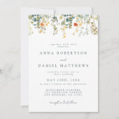 Invitation Mariage Fleur sauvage aquarelle (Devant)