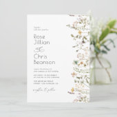 Invitation Mariage Fleur sauvage aquarelle (Debout devant)