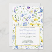 Invitation Mariage Fleur sauvage aquarelle (Devant)