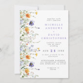 Invitation Mariage Fleur sauvage aquarelle (Devant)