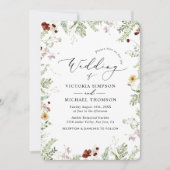 Invitation Mariage Fleur sauvage Aquarelle délicat (Devant)