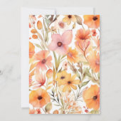 Invitation Mariage Fleur sauvage Aquarelle rose orange (Dos)