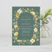 Invitation Mariage Fleur Sauvage Ardoise Ocre (Debout devant)