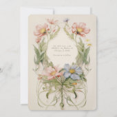 Invitation Mariage Fleur sauvage Art Nouveau (Dos)