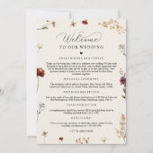Invitation Mariage fleur sauvage Bienvenue Timeline Icons Car (Devant)