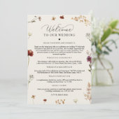 Invitation Mariage fleur sauvage Bienvenue Timeline Icons Car (Debout devant)