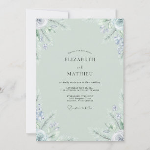 Invitation Mariage Fleur Sauvage Bigorneau Mousse de Mer