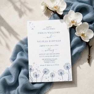 Invitation Mariage Fleur Sauvage Bleue Blanche