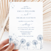 Invitation Mariage Fleur Sauvage Bleue Blanche