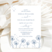Invitation Mariage Fleur Sauvage Bleue Blanche