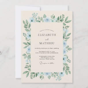 Invitation Mariage Fleur Sauvage Bleuet Mist