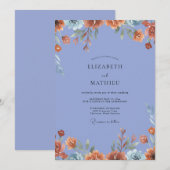 Invitation Mariage Fleur Sauvage Bleuet Ocbre (Devant / Derrière)