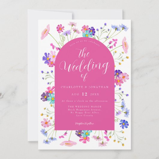 Invitation Mariage Fleur sauvage Boho (Devant)